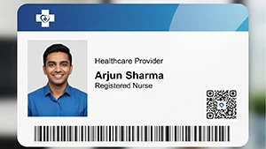 Custom Printed Healthcare Id Card Design with Logo