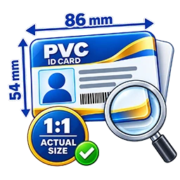 Actual size PVC card proof icon