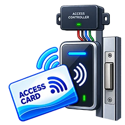 Door reader controller and electric lock workflow icon
