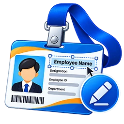 Editable employee ID card PSD template