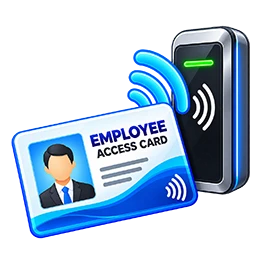 Office employee access card icon