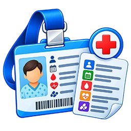 Hospital employee card details icon