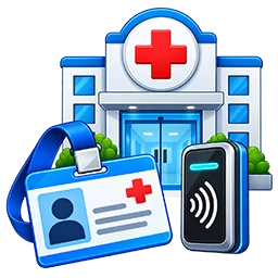 Hospital visitor access card icon