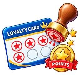 Loyalty stamp card icon