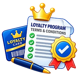 Loyalty program rules and terms icon