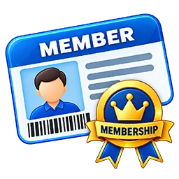 Membership identification card icon