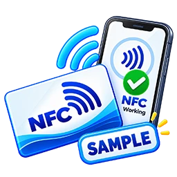 NFC sample testing and design approval icon
