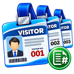 Numbered visitor badge template