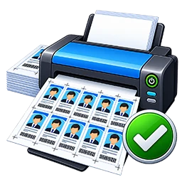 Print-ready employee ID card layout and safe area