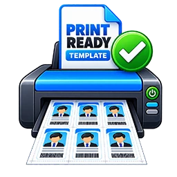 Print-ready ID card template
