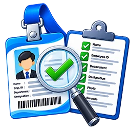 Employee ID card proof checking checklist