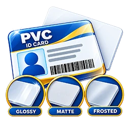 Glossy and matt PVC card finish icon