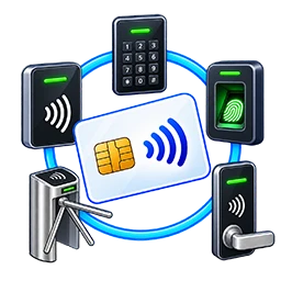 Access card reader compatibility icon