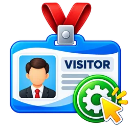 Online visitor ID card generator for offices and events