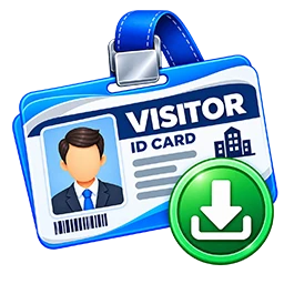 Visitor ID card front and back PSD download